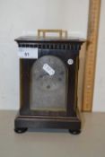 Edwardian mantel clock with silvered dial