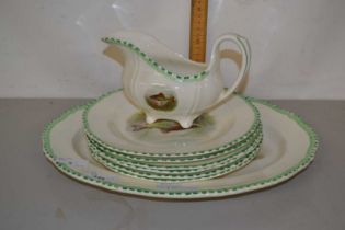 Quantity of Woods ivory dinner wares patterned with fish