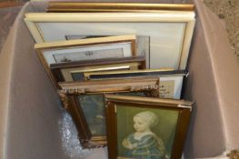 Box containing quantity of framed prints