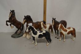 Quantity of ceramic horse studies mainly Beswick including model of a prancing horse, model No 1014