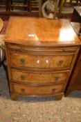 Small bow fronted chest of drawers