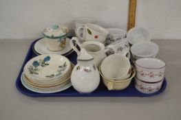 Tray containing a quantity of pottery mainly cups and saucers
