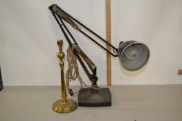 A vintage anglepoise lamp together with a further brass table lamp