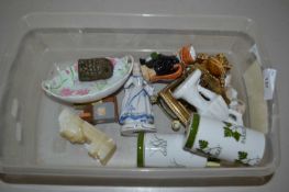 Plastic box containing a quantity of ceramics