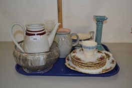 Tray containing quantity of ceramics and glass ware including small quantity of Royal Albert
