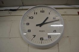 Large Brights wall clock in white metal frame