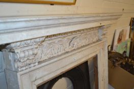 White wooden fireplace surround