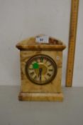 20th Century onyx mantel clock with gilt coloured dial