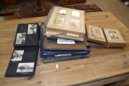 Collection of Victorian photograph albums, some with topographical views and an album of Carte de