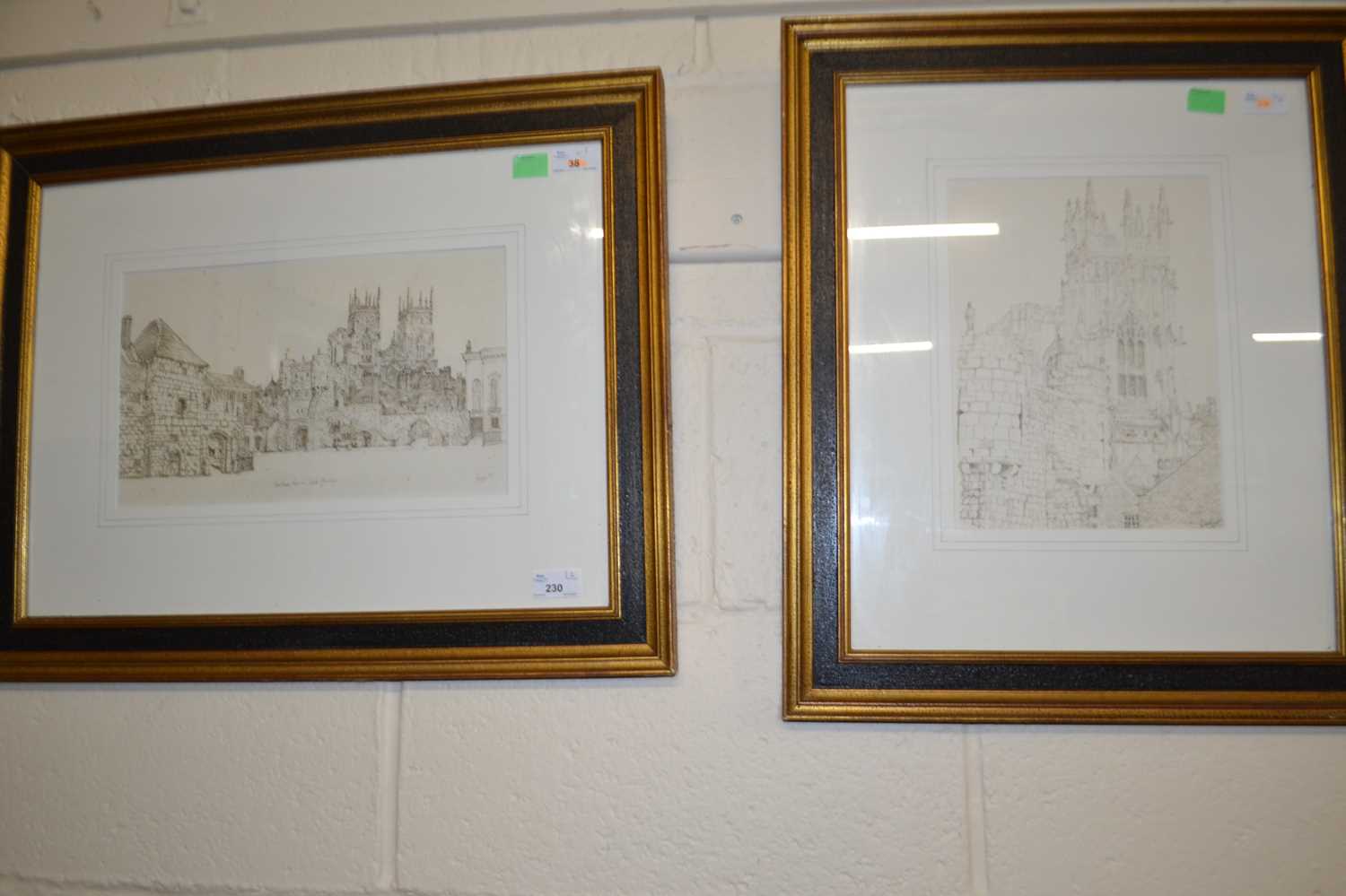 Print of York Minster and one other
