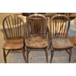 Three dining chairs