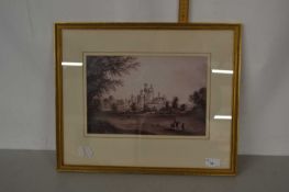 Print of a castle scene