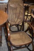 Bentwood and cane rocking chair