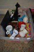 Box containing a quantity of Tetley Tea Folk Music Stars and other items including a Royal Doulton