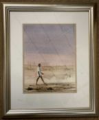 Shelagh Price (South African,1944-2020), Herding cattle, watercolour, signed, 24x31cm, framed and