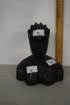 A hard wood carved African figure head