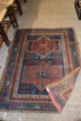 Small Middle Eastern wool floor rug, 150cm long