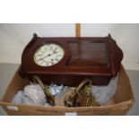 Mixed Lot: A Metamec wall clock and a quantity of assorted gilt metal wall lights and a pair of