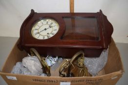Mixed Lot: A Metamec wall clock and a quantity of assorted gilt metal wall lights and a pair of