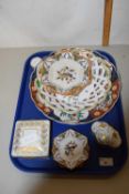 Mixed Lot: Imari style charger, various continental pottery dishes, trinket boxes etc