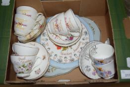 A quantity of assorted wedding anniversary collectors china