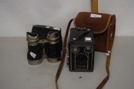 A camera, pair of opera glasses and another pair similar (3)