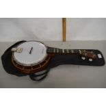 A banjo with case