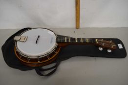 A banjo with case
