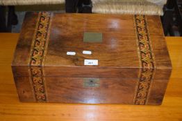 Late Victorian inlaid writing box