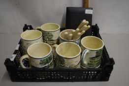 Quantity of continental tankards and assorted flat ware