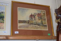 Old Whitby by Cyril Kaye, watercolour, framed and glazed