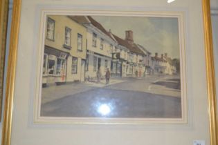 Stanley Orchant (British, 20th century), High street watercolour, 35x46cm, framed and glazed.