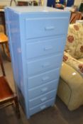 Blue painted six drawer chest