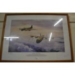 Leslie Matthews - aircraft print 100 Group Sets Out to Confound, framed and glazed