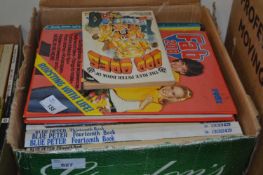Box of various Blue Peter annuals and others