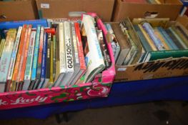 Two boxes of mixed books to include children's annuals and others