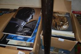 Two boxes of various auction catalogues