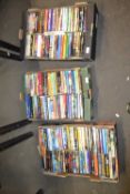Three boxes of various paperback books