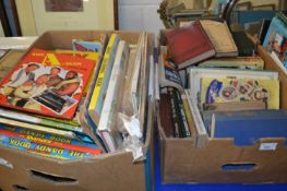 Two boxes of mixed books to include a range of children's annuals