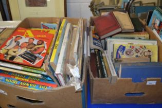 Two boxes of mixed books to include a range of children's annuals