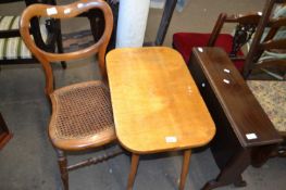 A drop leaf Sutherland style table, further occasional table and a bedroom chair (3)