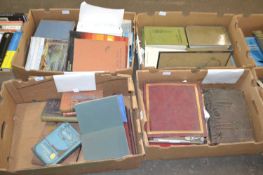 Four boxes of mixed books, vintage photograph albums etc