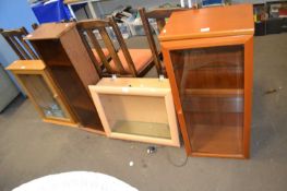 Four various small glazed display cabinets