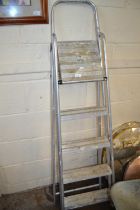 A folding step ladder