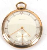A 9ct gold Garrard pocket watch with fitted box and paperwork, the pocket watch is stamped 375 on