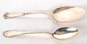 A Christian F Heise Denmark serving spoon, circa 1913/1932 together with a similar Heise tablespoon,