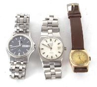 Mixed lot of three wristwatches, one stainless steel automatic Rotary and one stainless steel quartz