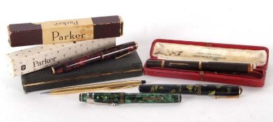 Mixed Lot: Vintage Swan self-filling pen Mabie Todd & Co Ltd of London, the nib engraved Swan 2,