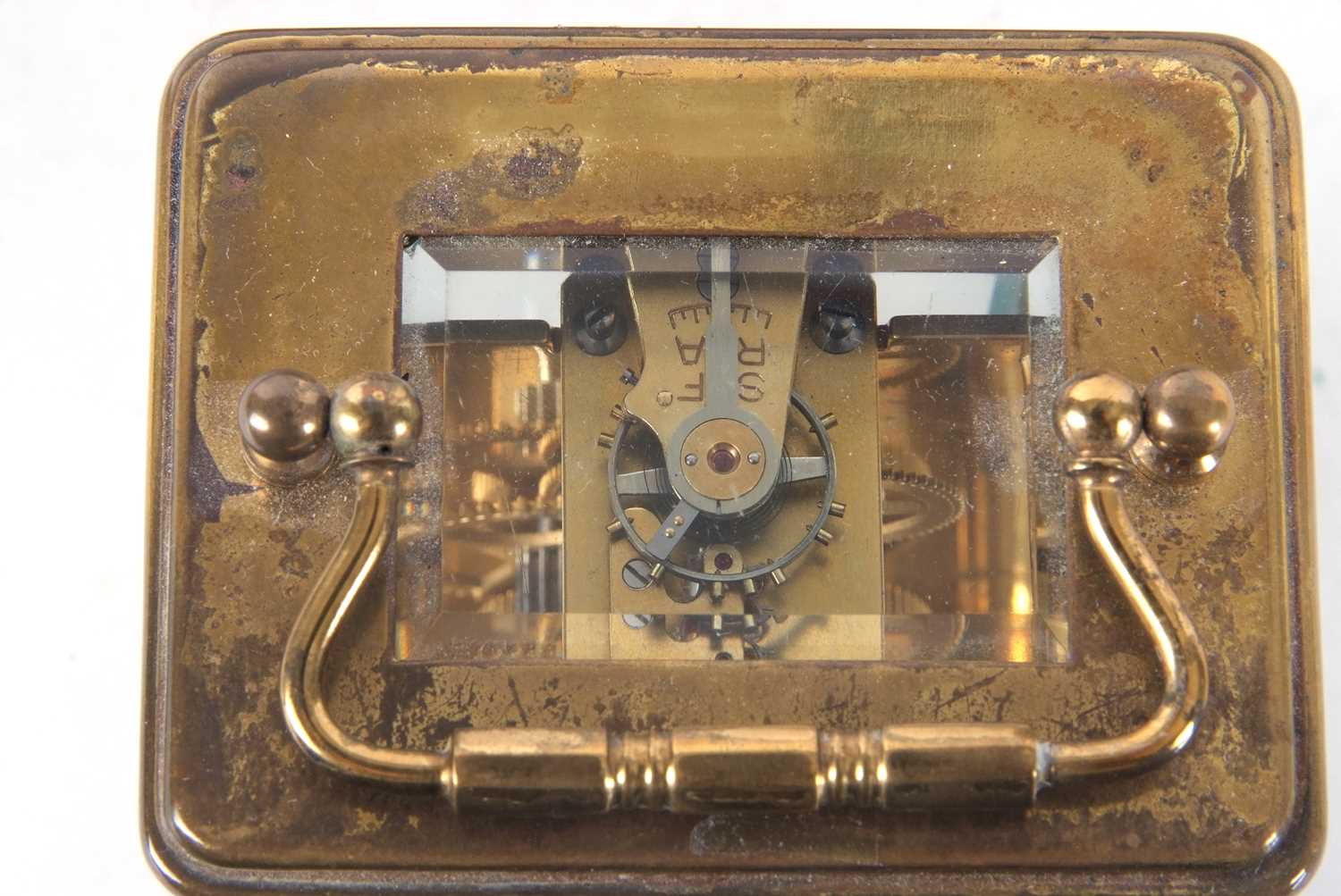 A four glass carriage clock with fitted box, it has a key wound movement, the key is also present, a - Image 8 of 10