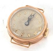 A 9ct gold ladies wristwatch, stamped inside the case back 375, it has a manually crown wound